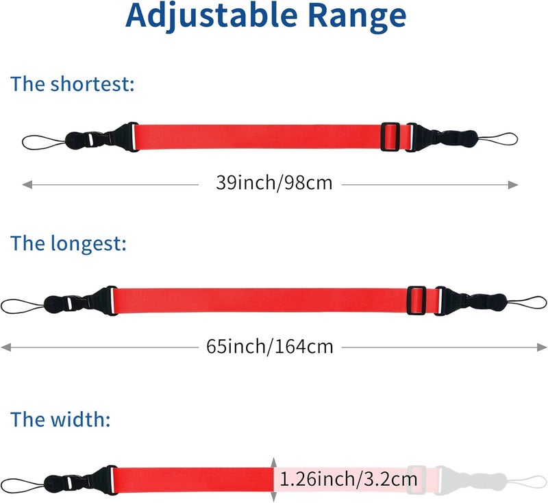 ATLRGISL Adjustable iPad Binocular Camera Strap, Comfortable Shoulder Strap Nylon Neck Lanyard for iPad/Samsung Tablet Case,Crossbody Laptop Luggage Bag (Red) - Image 2